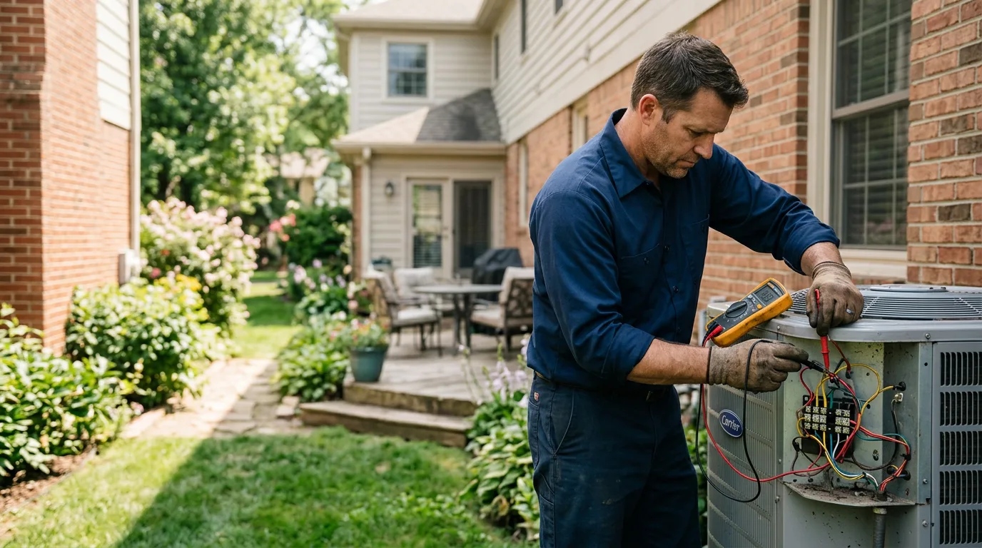 HVAC technician working near Neshanic Station, NJ